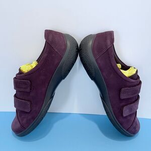 HOTTER Double Adjustable Strap Shoes – Purple & Leather, Size 6